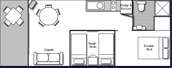 2 Bedroom Cabin Floor Plan